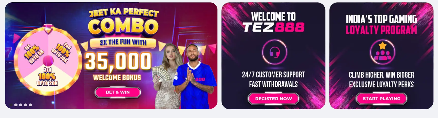 Bonuses and promotions TEZ 888